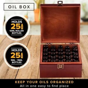 Essential Oil Storage Box Organizer 25 Bottle Holds 5-15ml & 10ml Roller Bottles